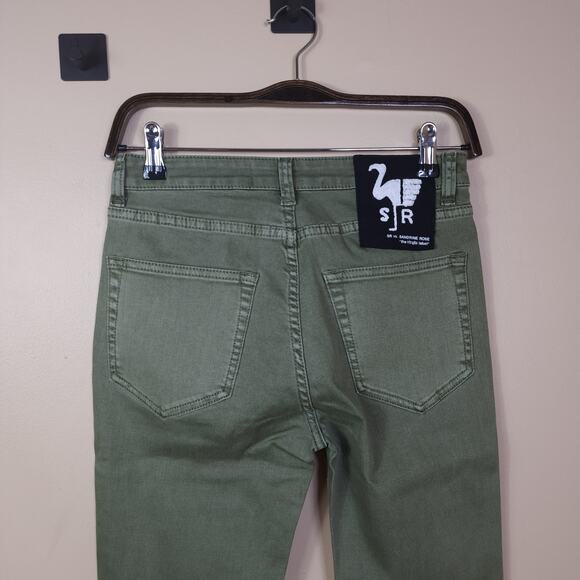 Sandrine Rose x Free People Green Mid-rise Skinny Jeans Size 26 - Picture 6 of 11